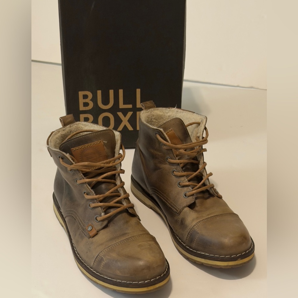 Men's Brown Bull Boxer Leather Lace-Up Boots